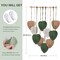 Boho Macrame Leaf Wall Hanging – Handmade Woven Feather & Yarn Tassel Tapestry, Wall Art Decor for Living Room, Bedroom, Office, Nursery, Apartment, 16 x 26 in (Brown & Green)